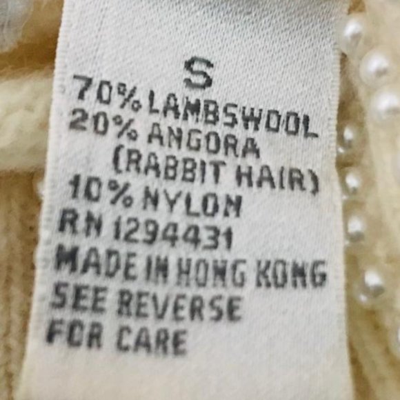 C. Webb Vintage Small Cable Knit Beaded Lambswool Sweater - Picture 8 of 9